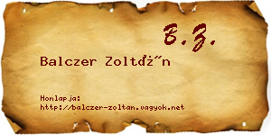 Balczer Zoltán névjegykártya