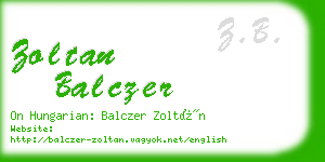 zoltan balczer business card